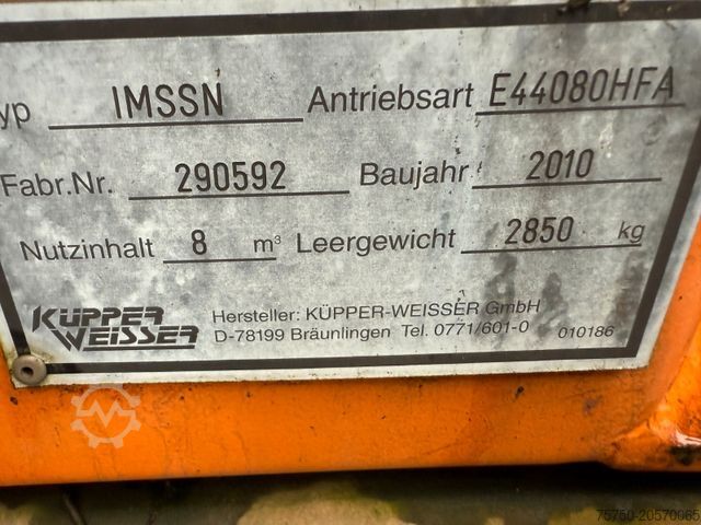 شاحنة قلّابة بذراع تحميل متحرك  Küpper Weisser  Salzstreuer 8 cbm Winterdienst