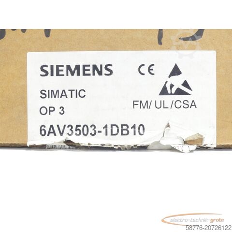  Siemens 6AV3503-1DB10 Operator Panel OP3 SN:MO309166 - ! -