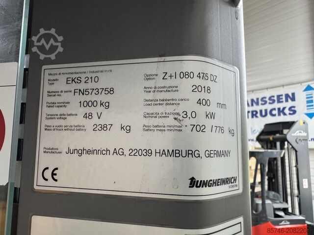 EKS 210 - Žice Vodič !! PSA!! Dvostruko upravljanje !! Šperploča FFL JUNGHEINRICH EKS 210 - Wire Guidance !! PSA !! DOUBLE steering !! Triplex FFL