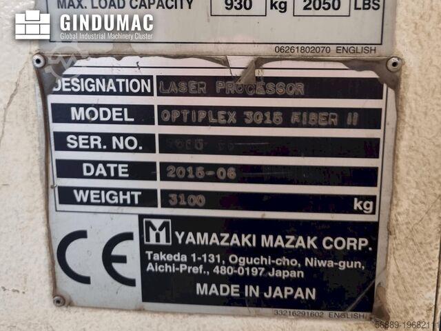 Fiber Laser Cutting Machine Mazak OPTIPLEX 3015 FIBER II
