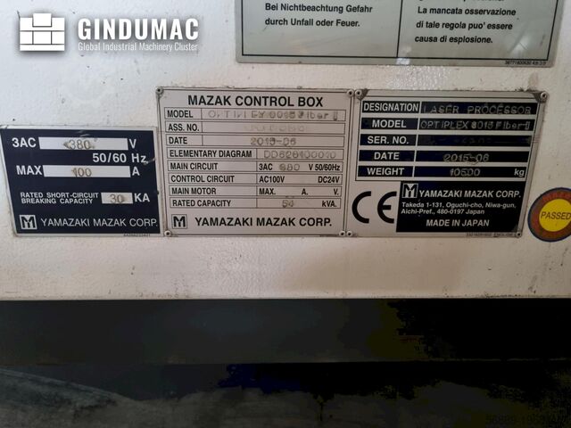 Fiber Laser Cutting Machine Mazak OPTIPLEX 3015 FIBER II