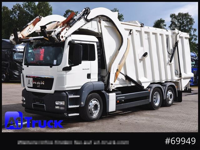 شاحنة جمع القمامة MAN TGS 26.320, Faun 533 Frontlader, Überkopflader Müllwagen,