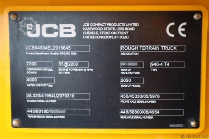 Täysmaastotrukki JCB 940-4 T4 Valid inspection, *Guarantee! Diesel, 4x4