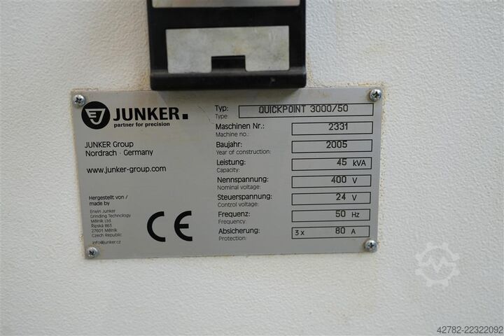 Cylindrical Grinding Machine JUNKER QUICKPOINT 3000/50