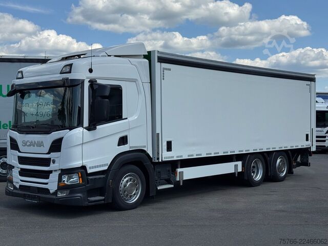 Truk minuman SCANIA P 320 / LBW / 2 x AHK / LENKACHSE / 18 PAL