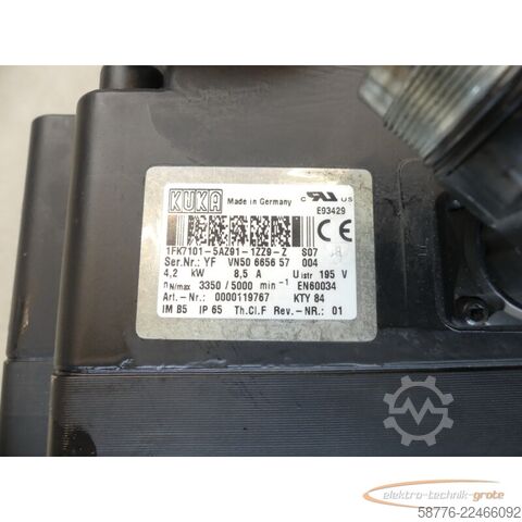 Unidade de controlo KUKA 1FK7101-5AZ91-1ZZ9-Z S07 Servomotor SN: YFVN50665657004