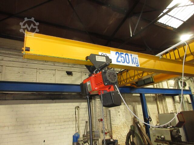 Slewing jib crane Column-mounted slewing jib crane Traveling crane Vetter mobiler Schwenkkr Kran L 3m 250KG Hallenkran Mobilus Mob 0,25t + Kettenzug