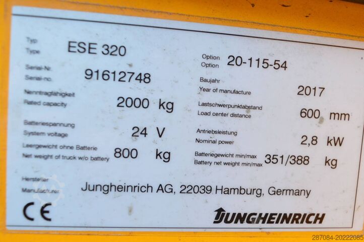 Paletni viličar Jungheinrich ESE 320