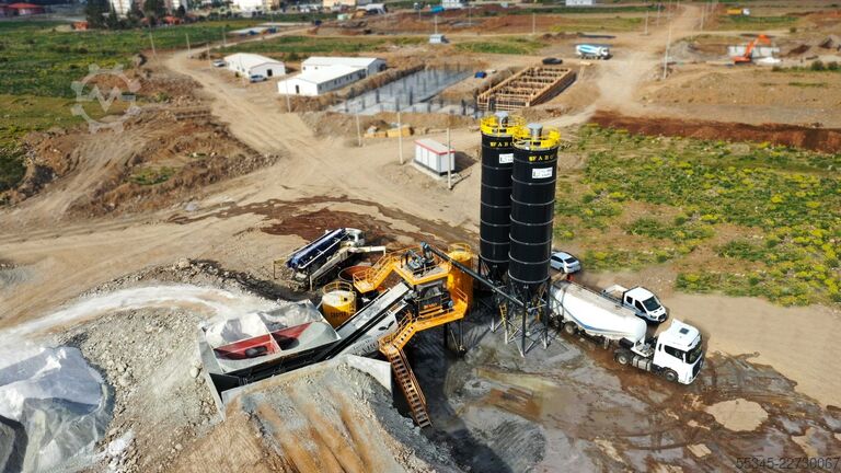 모바일 콘크리트 배치 플랜트 FABO Mobile Concrete Batching Plant 100 m3/h Mobile Concrete Batching Plant