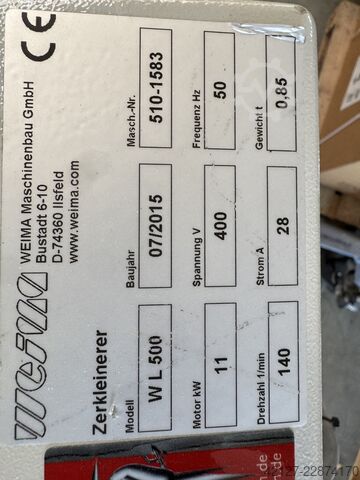 Trituratore di legno - solo 92 ore - Weima WL 500