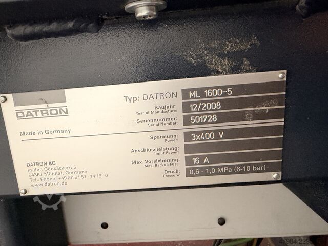 نظام تشغيل CNC DATRON ML 1600-5 DATRON ML 1600-5