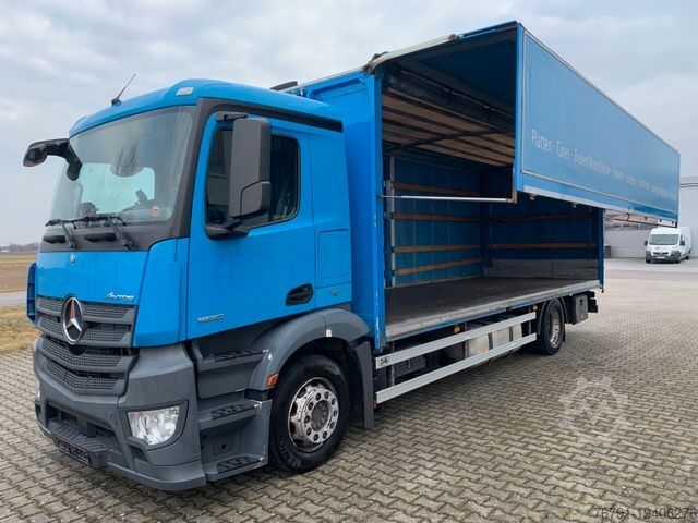 Truk alas datar dengan terpal MERCEDES-BENZ Antos 1830 L_ hydr. Wingliner_7,30m_ AHK_EURO6