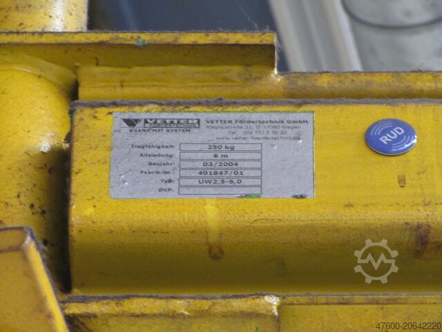 Cần cẩu xoay tường Palăng xích cần cẩu xoay Vetter UW Demag Drehkran Hallenkran Kran Wandschwenkkran L 6m NL 250Kg Kettenzug