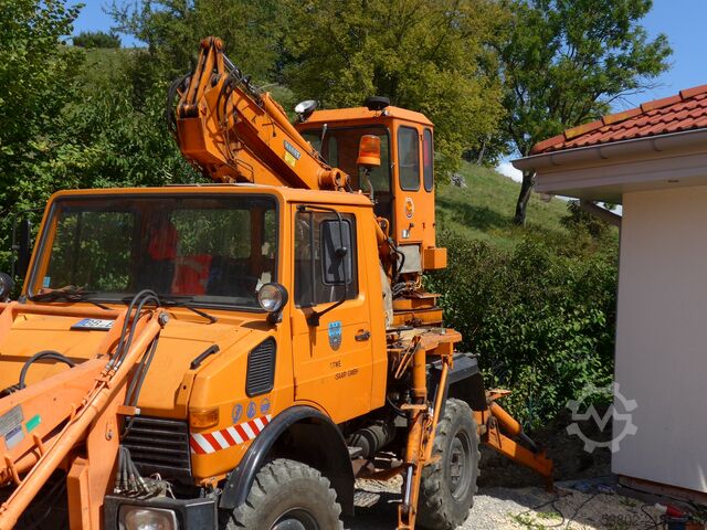 Unimog Klaus Bagger Frontlader Mercedes-Benz Unimog U424/U1000