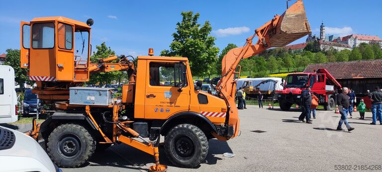 Unimog Klaus Bagger Frontlader Mercedes-Benz Unimog U424/U1000