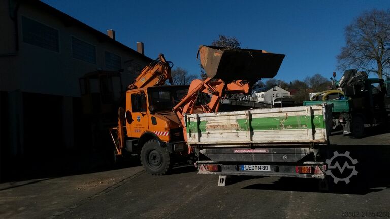 Unimog Klaus Bagger Frontlader Mercedes-Benz Unimog U424/U1000