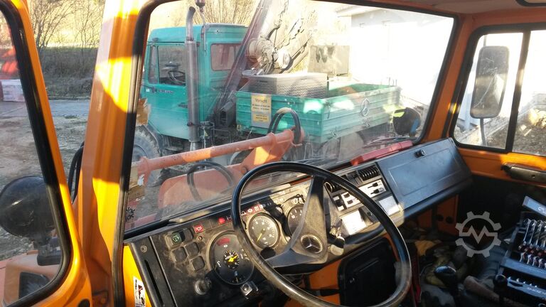 Unimog Klaus Bagger Frontlader Mercedes-Benz Unimog U424/U1000