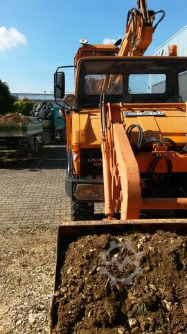 Unimog Klaus Bagger Frontlader Mercedes-Benz Unimog U424/U1000