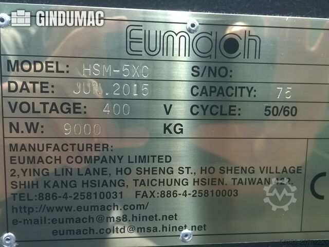 通用加工中心 Eumach HSM-5XC