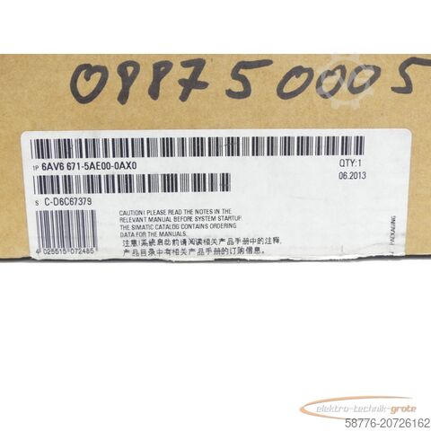 Siemens komponent Siemens 6AV6671-5AE00-0AX0 Anschluss-Box DP Basic SN:C-D6C67379 - ! -