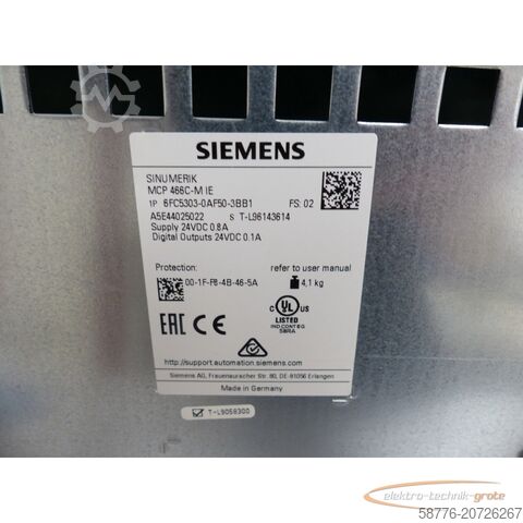 Siemens component Siemens 6FC5303-0AF50-3BB1 MCP 466C-M IE SNT-L96143614 - !
