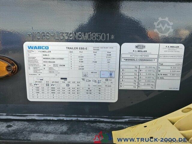 Semi-reboque basculante Meiller Meiller KISA3 Stahlmulde 23 m³ Plane -SAF Achsen