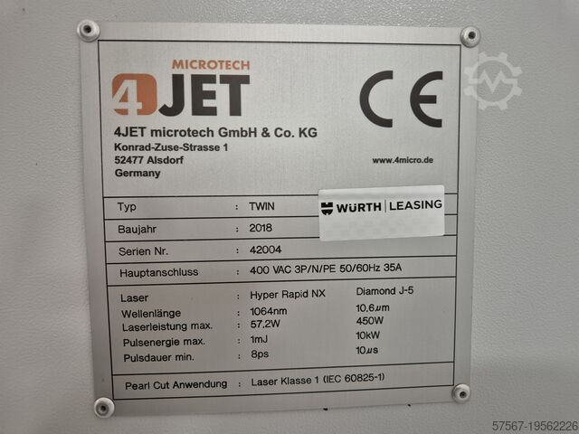 Sistema de corte por láser 4JET Microtech Twin 1