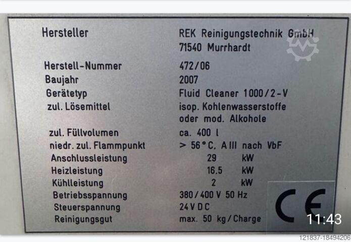 Cleaning system rek FC 1000 V REK Fluid Cleaner 1000 V