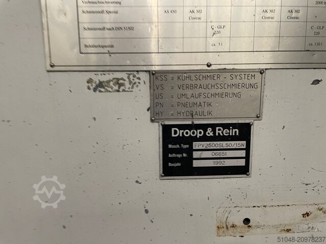 Planer-type milling machine - double column Droop&Rein Portal milling machine FPV 2500SL50-15N CNC