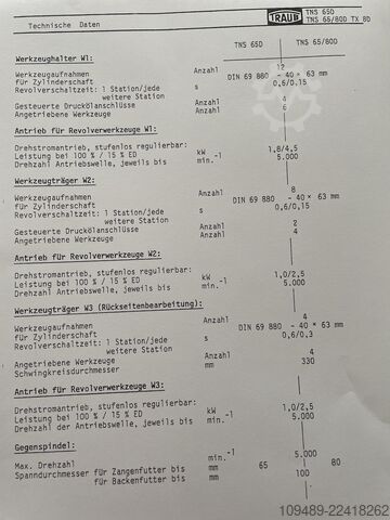 CNC tokarsko-glodački centar / TRAUB TNS 65D TRAUB TNS 65 D / 5-Achs CNC Dreh-Fräszentrum