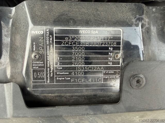 وان جعبه‌ای IVECO Daily 35C16 3,0L Koffer LBW 750kg Euro6E Seitent