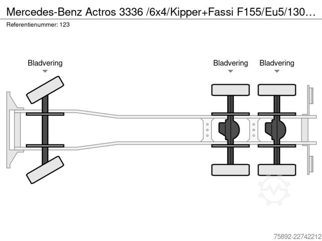 크레인이 있는 티퍼 Mercedes-Benz Actros 3336 /6x4/Kipper+Fassi F155/Eu5/130tkm