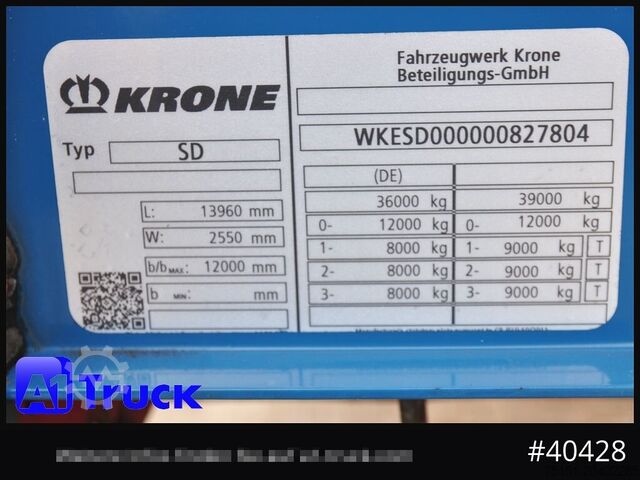خلاص نیمه لاریه سره ترپال KRONE SD 27, Papier, Staplerhalterung, Bordwand, Lenkachse