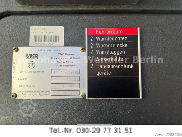 Altro IVECO FF 135 E 4x4 LF16/12 Tank 1200 l