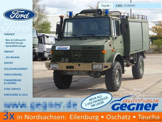 진공 탱크 트럭 UNIMOG U1300L Feuerwehr Gerätewagen