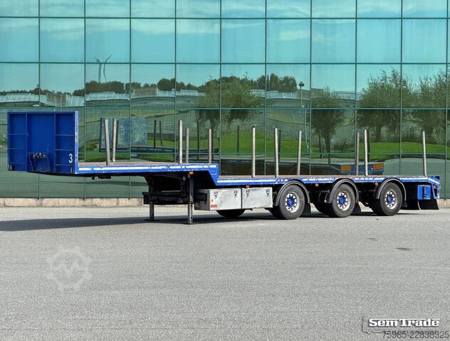 Semirremolque de plataforma baja  KWB P-453-STI-H 3-AS SEMI 2x STUURAS 1x LIFTAS S