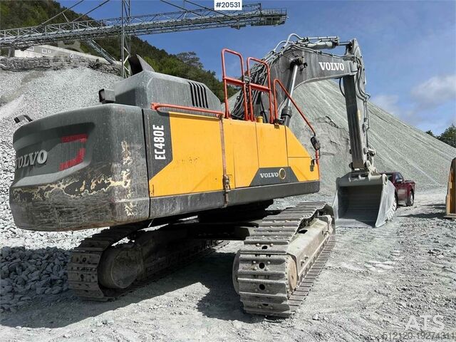 รถขุดตีนตะขาบ Volvo EC480 E excavator w/ cleaning bucket. WATCH VIDEO