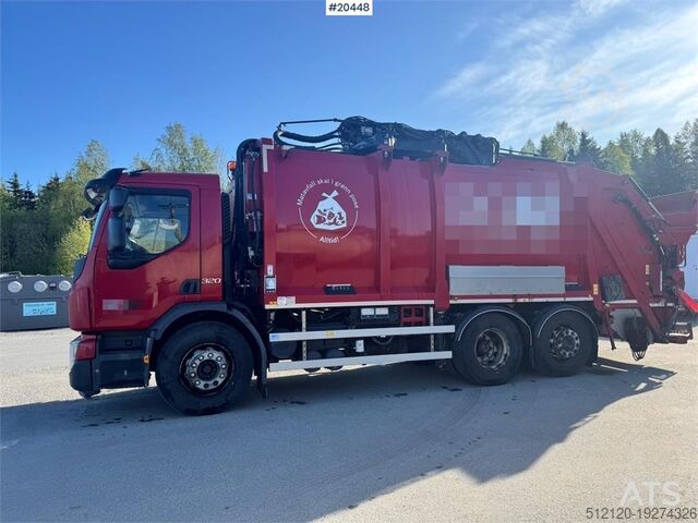 垃圾收集车 Volvo FE320 1 chamber Refuse truck w/ HIAB 130 crane.