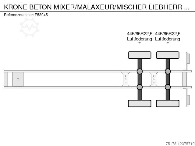 Krone BETON MIXER/MALAXEUR/MISCHER LIEBHERR 10M3 (2007 !