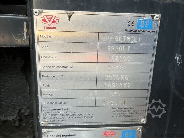 Chariot élévateur réutilisable B-P Battioni e Pagani QLT8EL