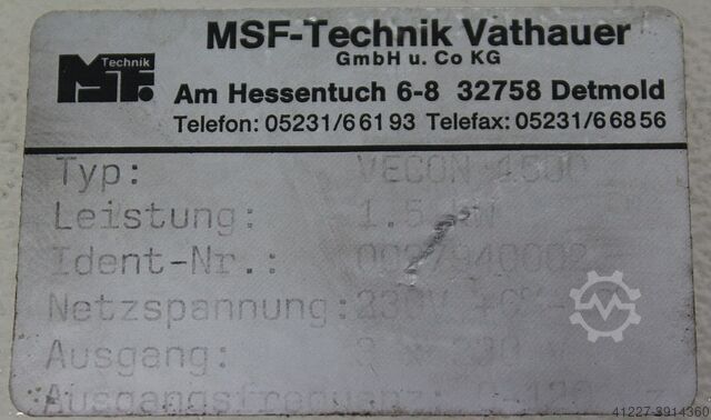 Conversor de frequência 1,5 kW MSF Technik VECON 1500