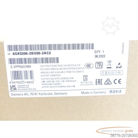 Siemens component Siemens 6GK5206-2BS00-2AC2 Switch Modul SN VPP6437489