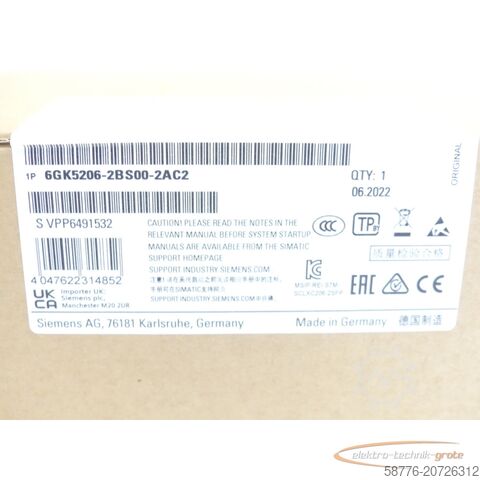 Siemens component Siemens 6GK5206-2BS00-2AC2 Switch Modul SN VPP6491532