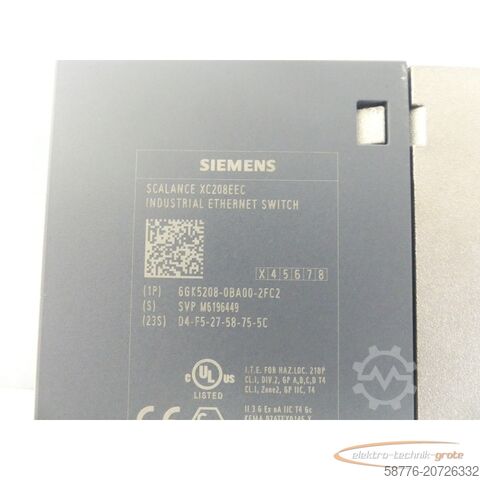 Siemens component Siemens 6GK5208-0BA00-2FC2 Industrial Ethernet Switch SN: SVPM6196449 - ungbr. -