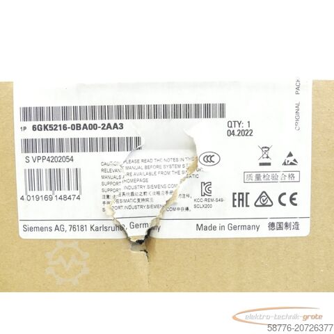 Компонент Siemens Siemens 6GK5216-0BA00-2AA3 SN:VPP4202054 - ! -