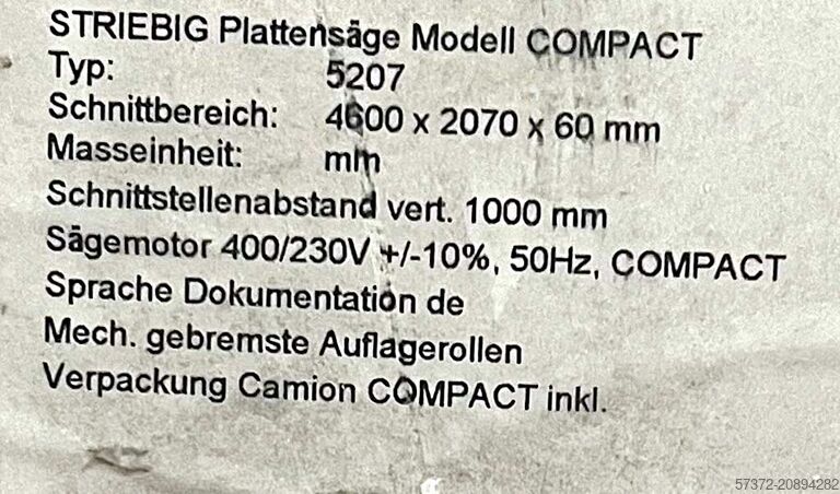Plattensäge Striebig Compact 5207