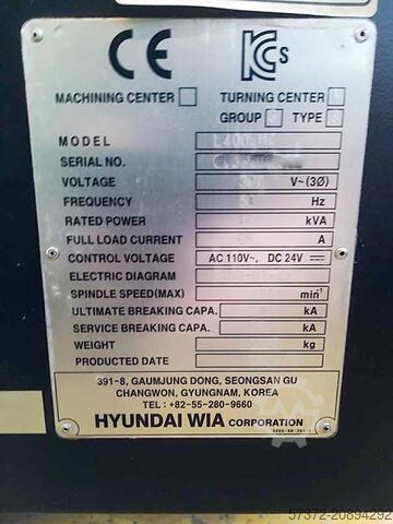 Centrum tokarskie CNC Hyundai WIA 400 LMC