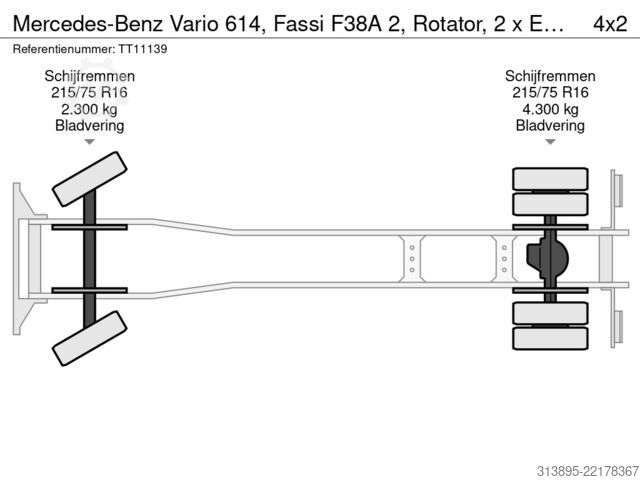 Dépanneuse Mercedes-Benz Vario 614, Fassi F38A 2, Rotator, 2 x Extra Fun...