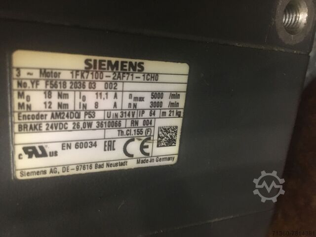 Siemens motor med harmonisk drift Siemens / Harmonic Drive 1FK7100-2AF71-1CH0 / HF-UC-65-80