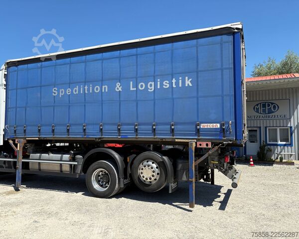 Swap body with flatbed & tarp Wecon Wechselbrücke Verzinkt Edscha + Gardine